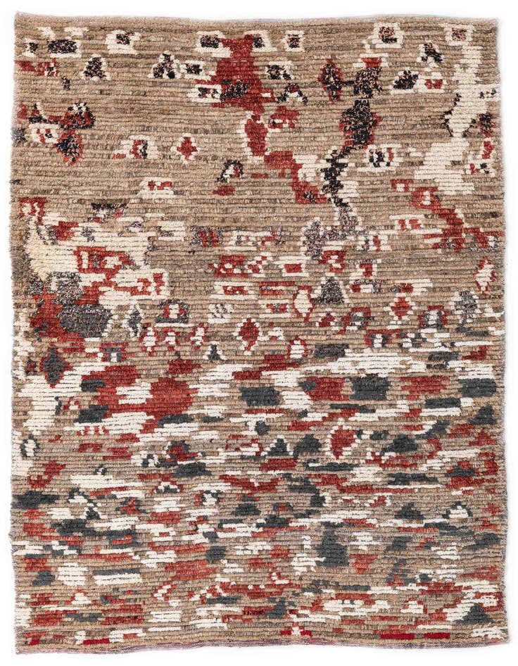 Detail image of 5' 2 x 7' 5 Hand Knotted Moroccan Wool Rug