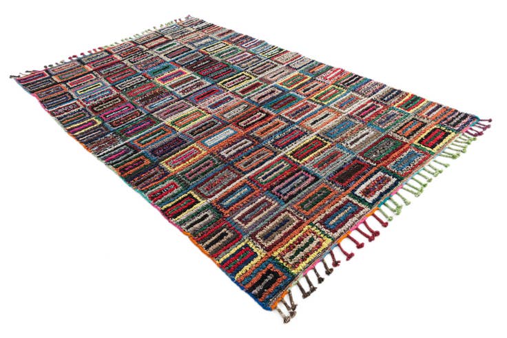 Detail image of 5' 3 x 8' 1 Hand Knotted Moroccan Wool Rug