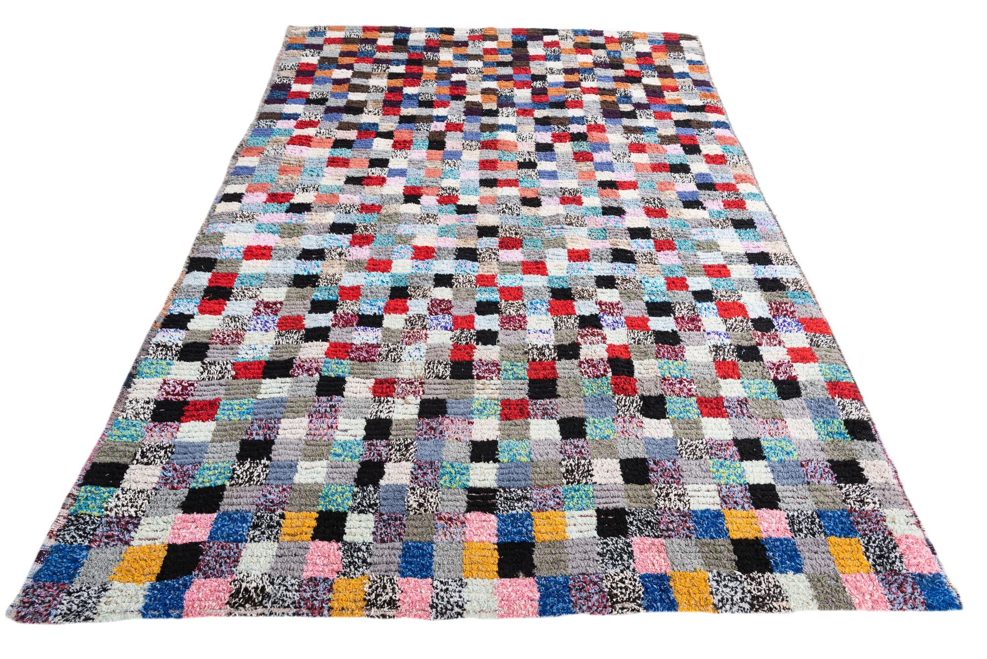 6' 7 x 9' 9 Hand Knotted Moroccan Wool Rug