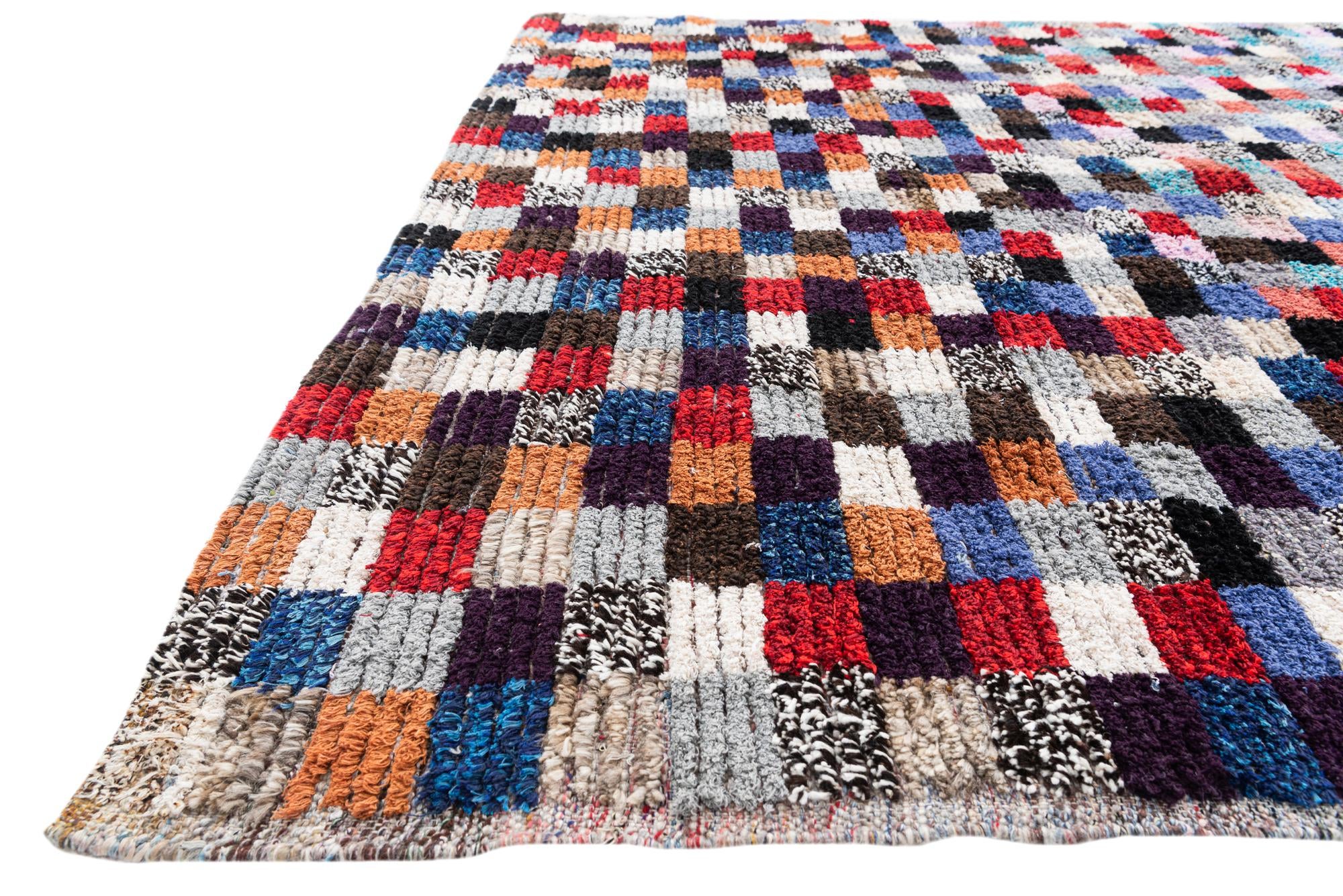 6' 7 x 9' 9 Hand Knotted Moroccan Wool Rug