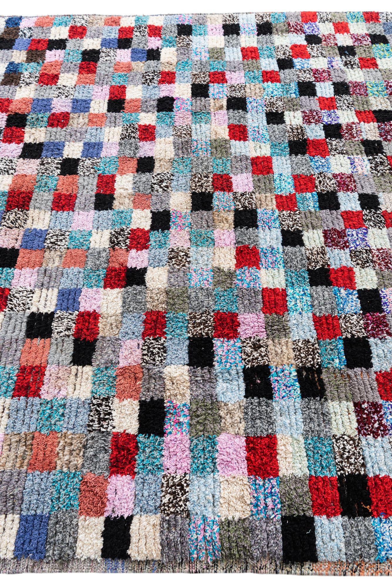 6' 7 x 9' 9 Hand Knotted Moroccan Wool Rug