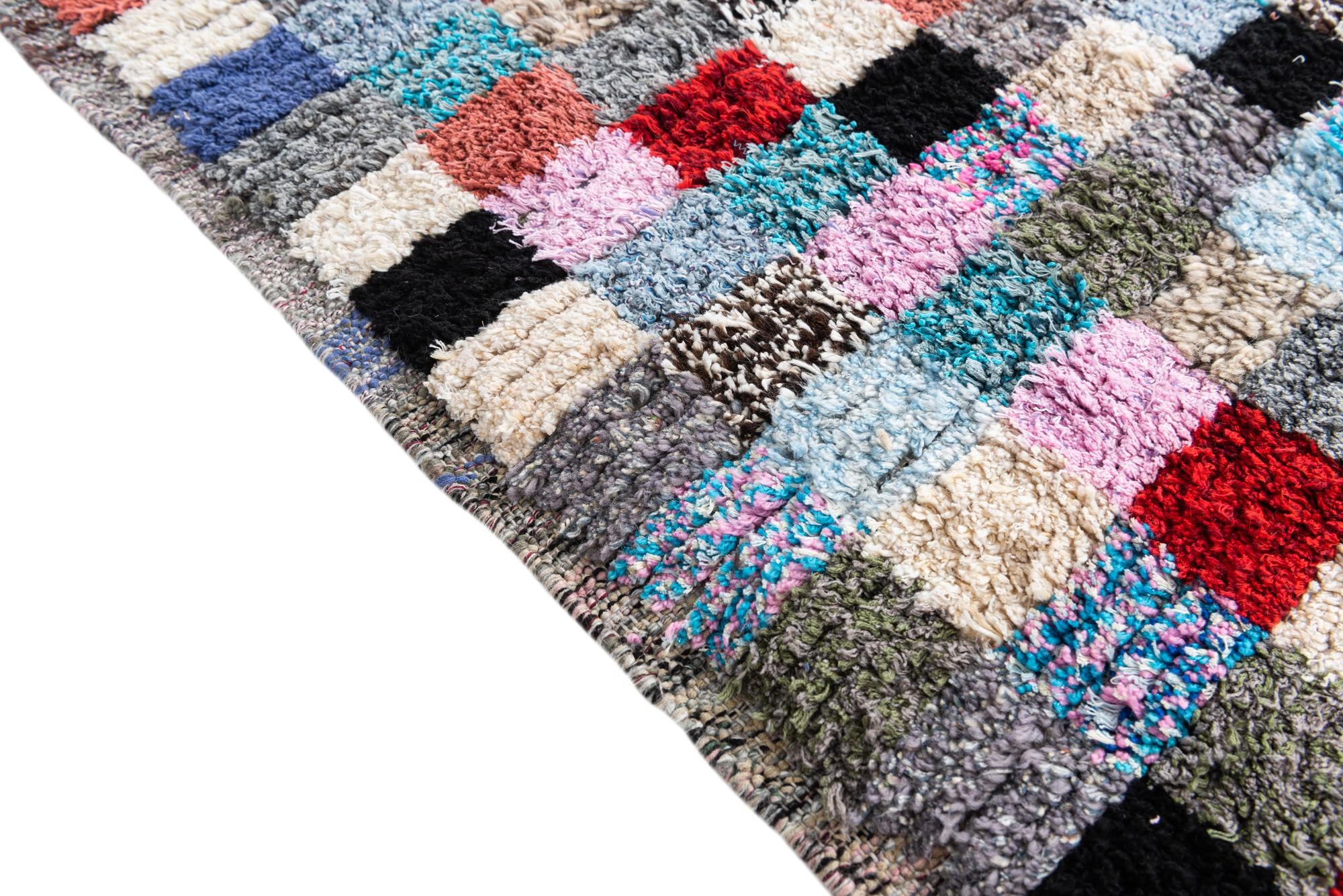 6' 7 x 9' 9 Hand Knotted Moroccan Wool Rug