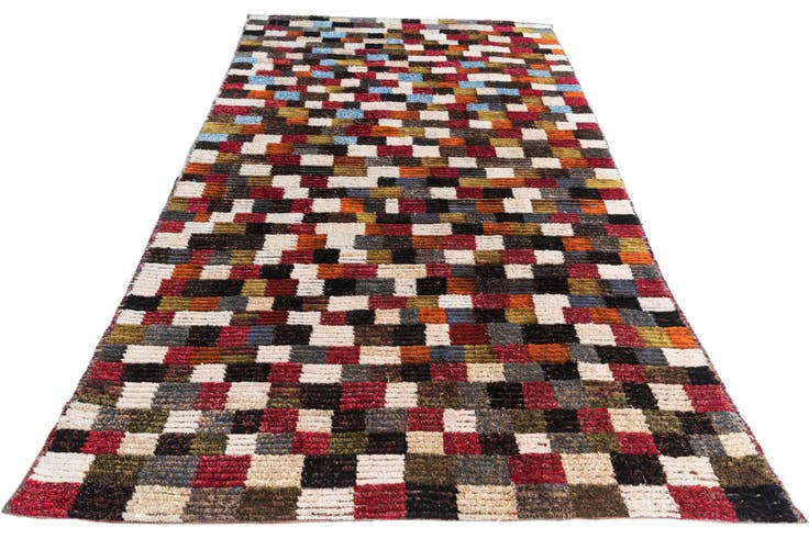 Detail image of 6' 2 x 9' 9 Hand Knotted Moroccan Wool Rug