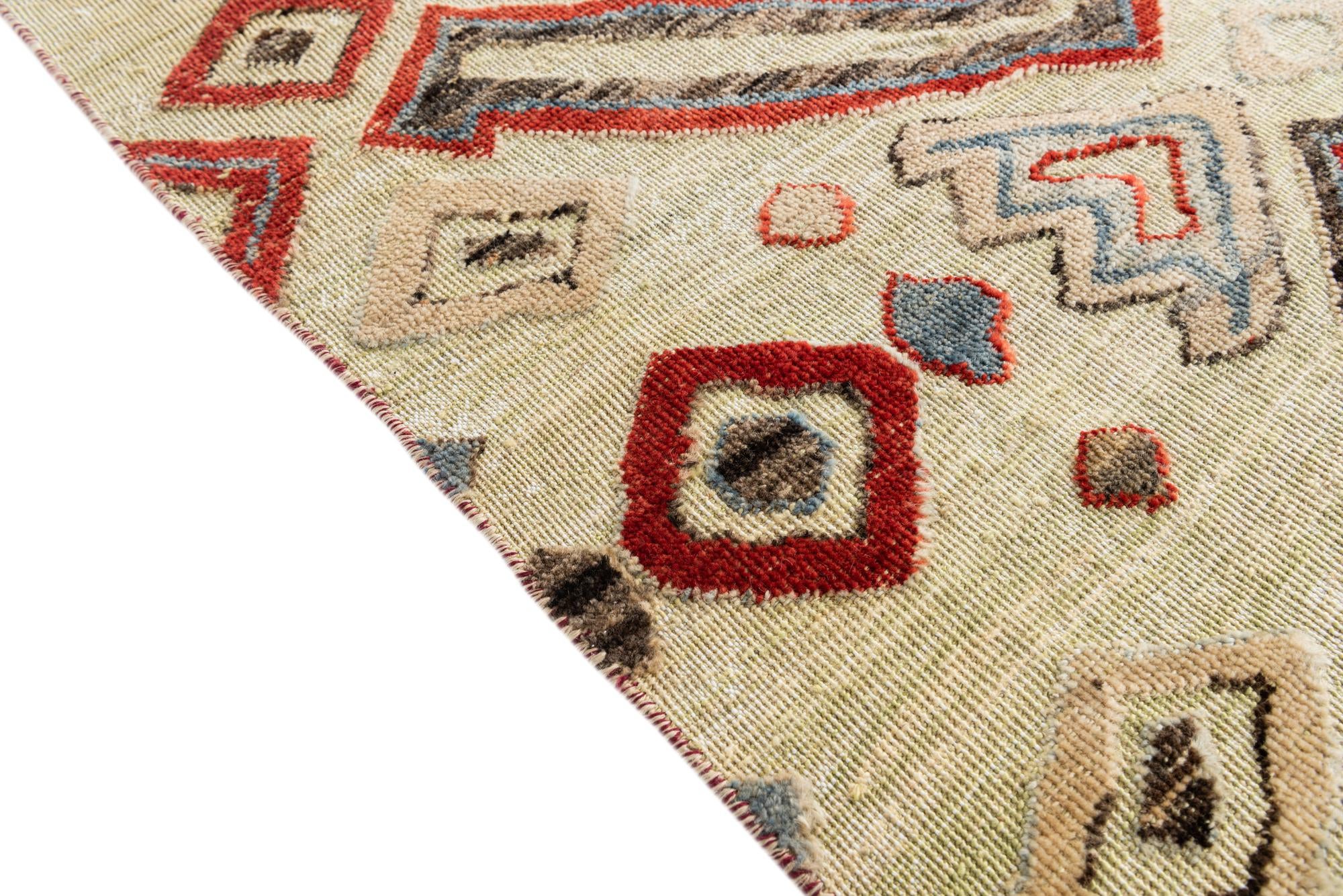 9' x 12' 2 Hand Knotted Moroccan Wool Rug