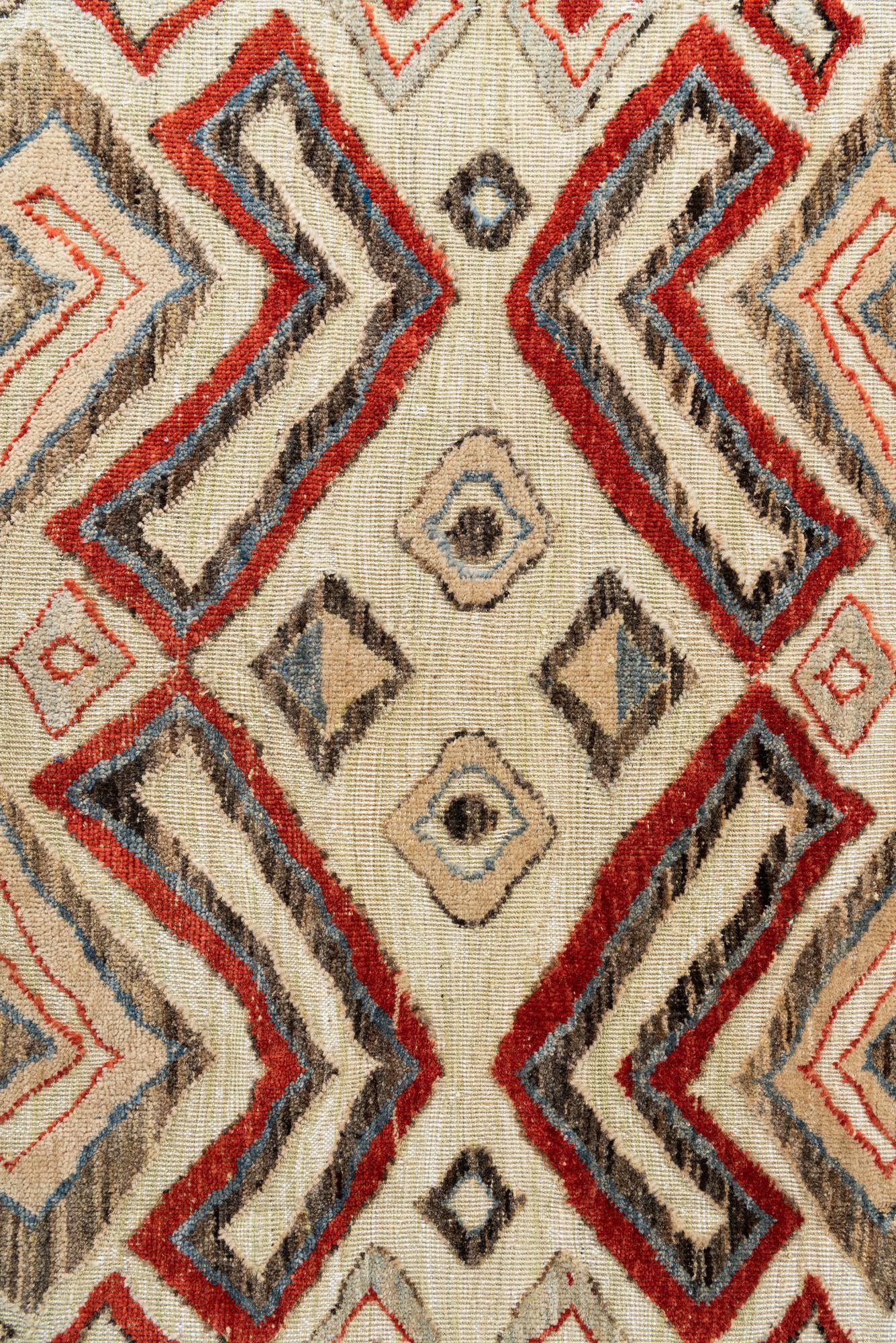 9' x 12' 2 Hand Knotted Moroccan Wool Rug