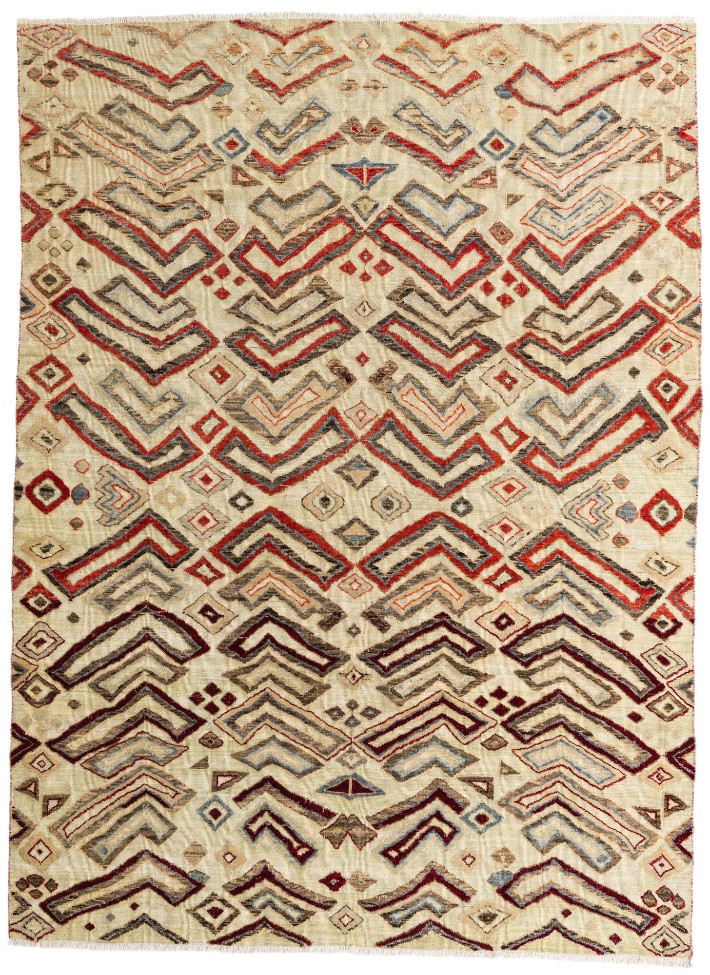 9' x 12' 2 Hand Knotted Moroccan Wool Rug