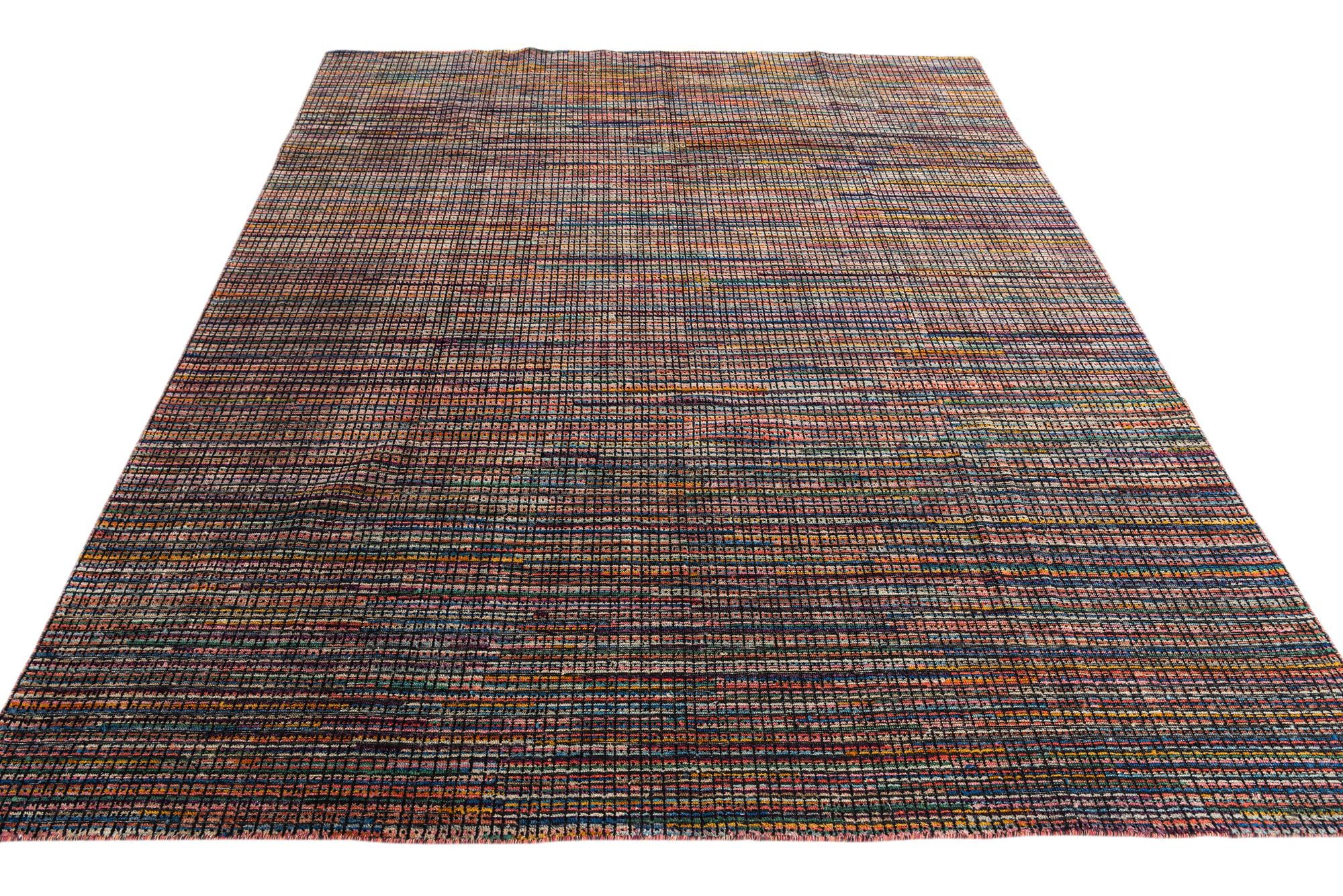 7' 10 x 9' 10 Hand Knotted Moroccan Wool Rug
