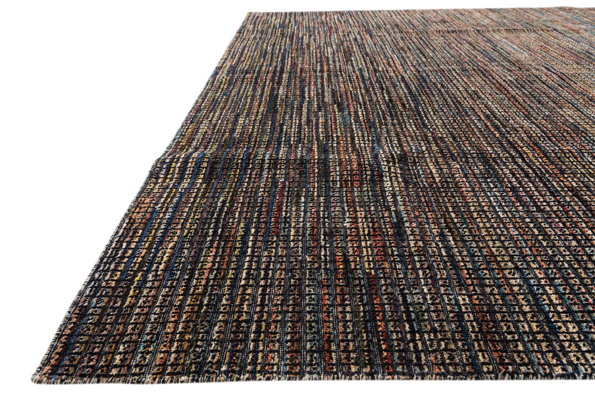 8' x 9' Hand Knotted Moroccan Wool Rug