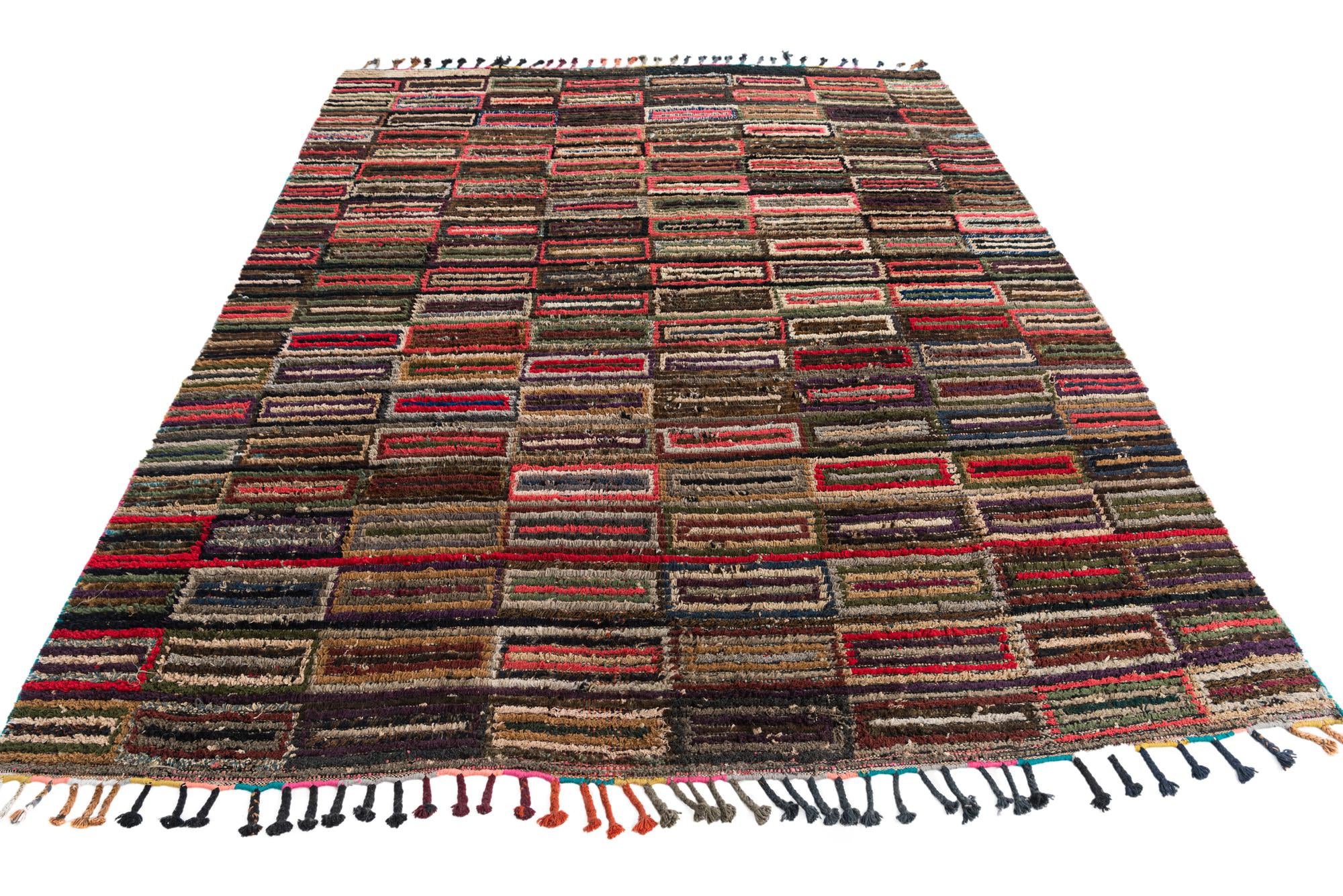 7' 10 x 9' 8 Hand Knotted Moroccan Wool Rug