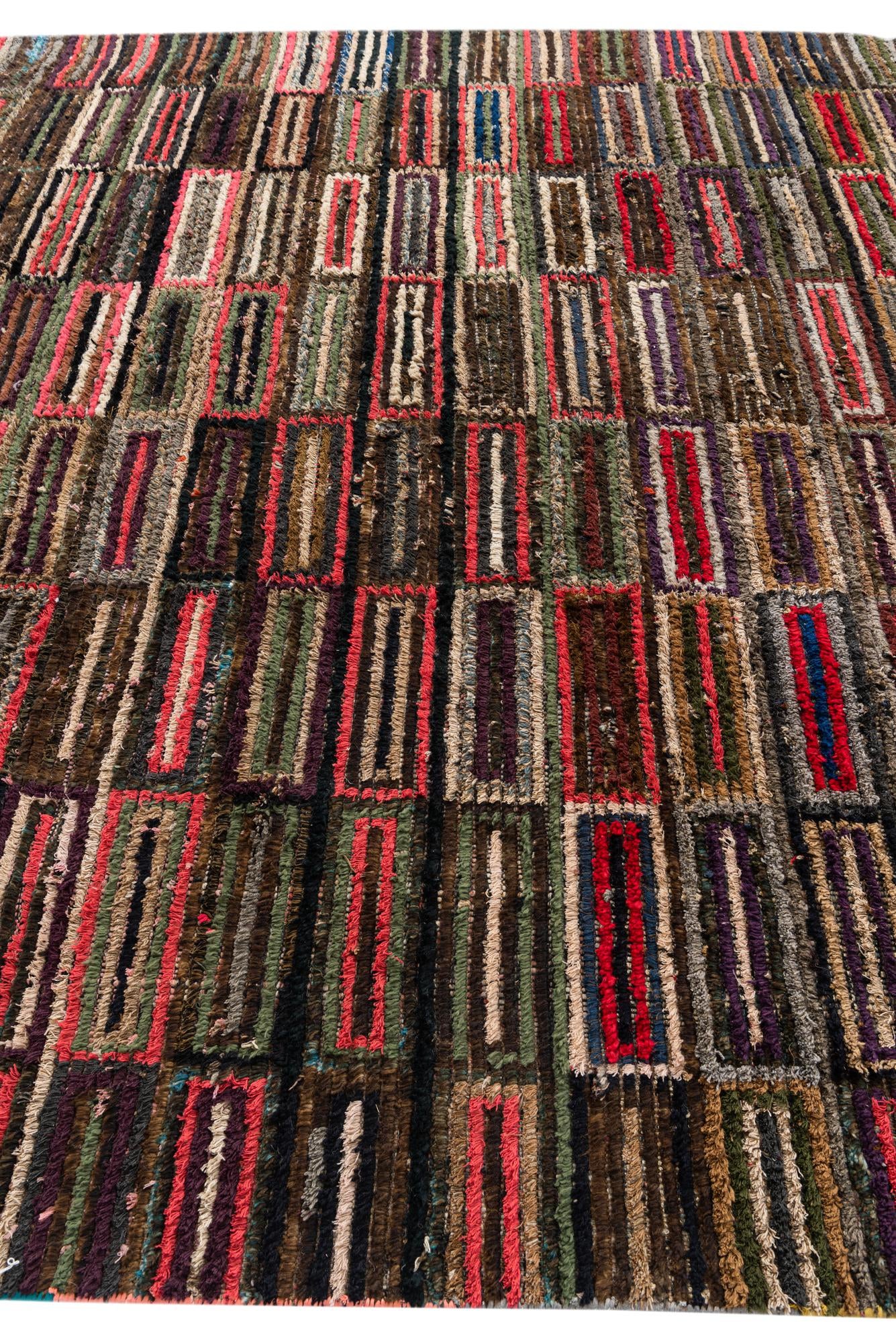 7' 10 x 9' 8 Hand Knotted Moroccan Wool Rug