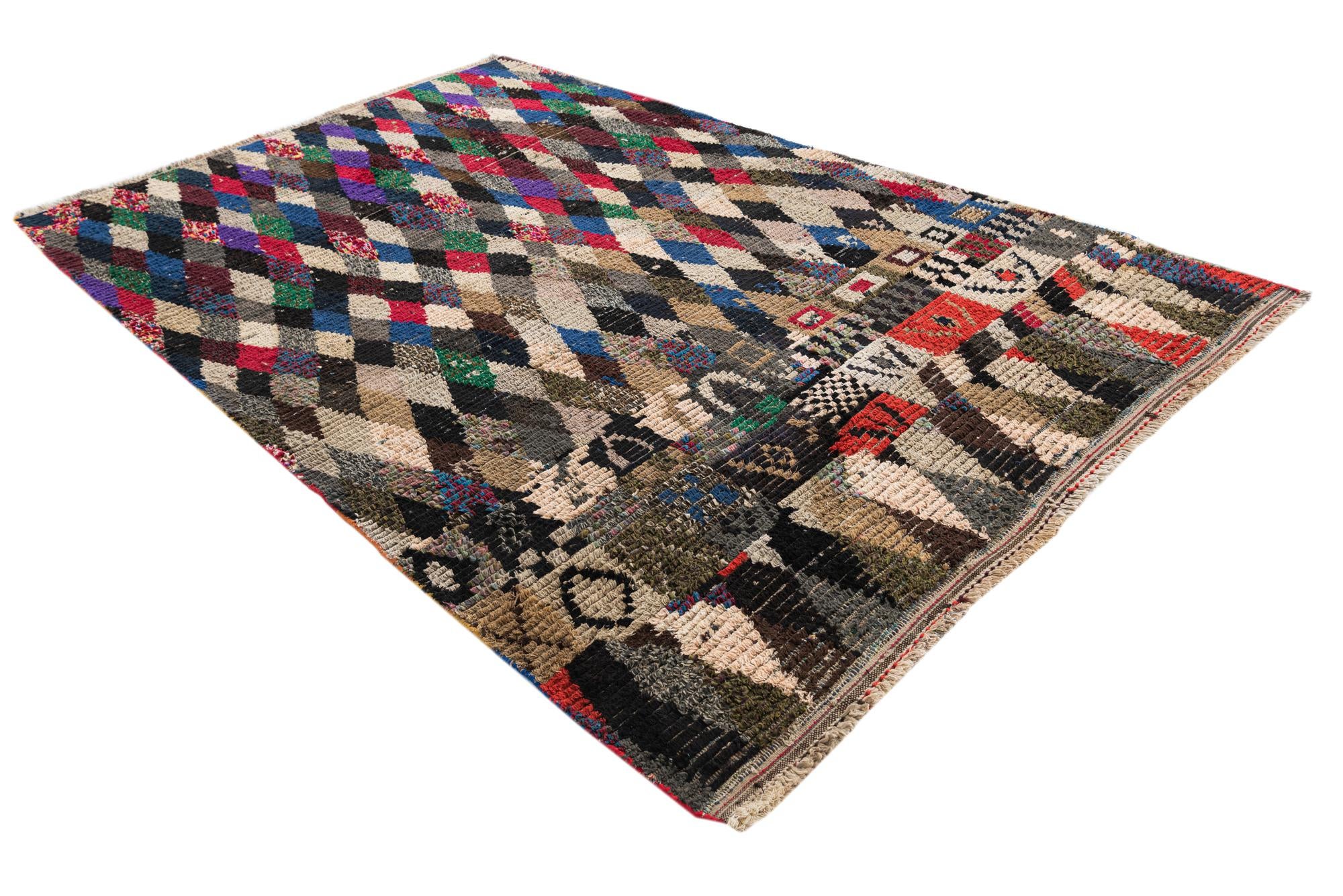 6' 2 x 9' 8 Hand Knotted Moroccan Wool Rug