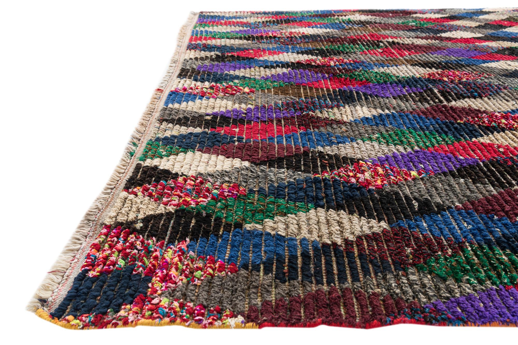 6' 2 x 9' 8 Hand Knotted Moroccan Wool Rug