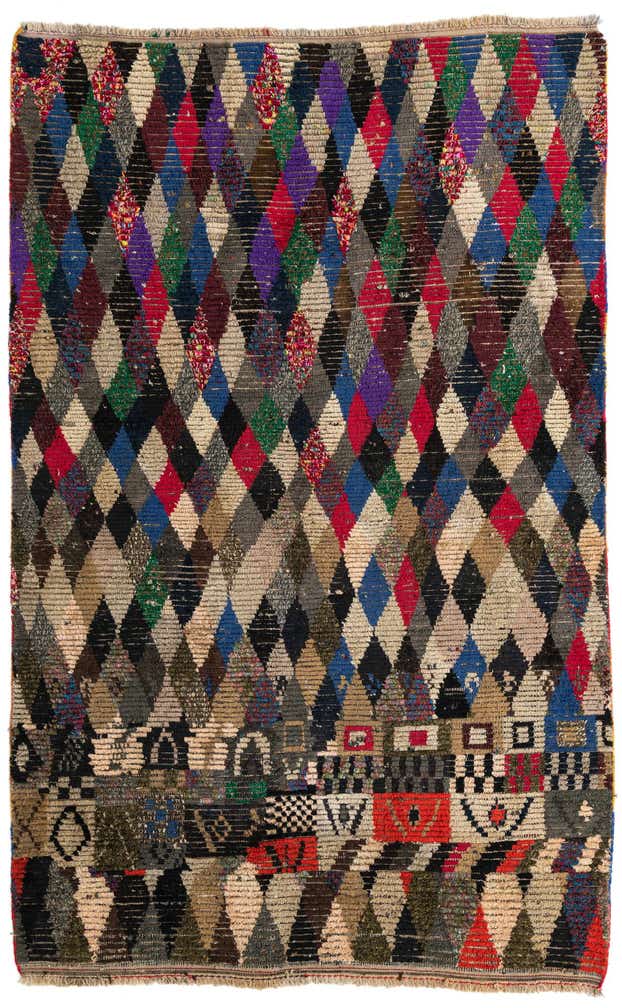6' 2 x 9' 8 Hand Knotted Moroccan Wool Rug
