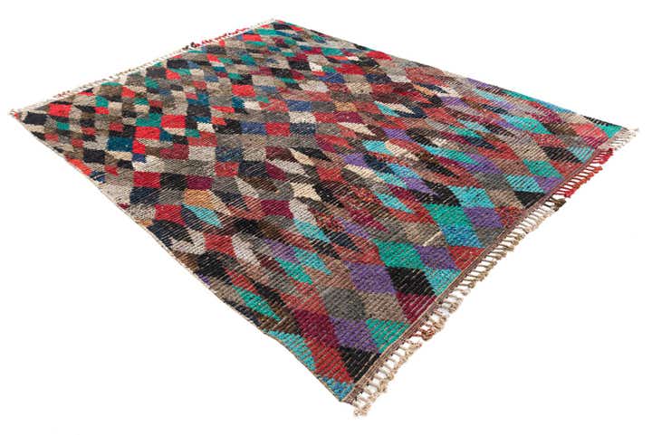 7' 9 x 9' 9 Hand Knotted Moroccan Wool Rug