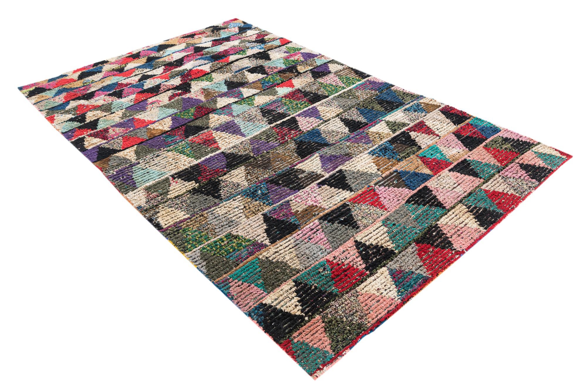 6' 2 x 9' 9 Hand Knotted Moroccan Wool Rug