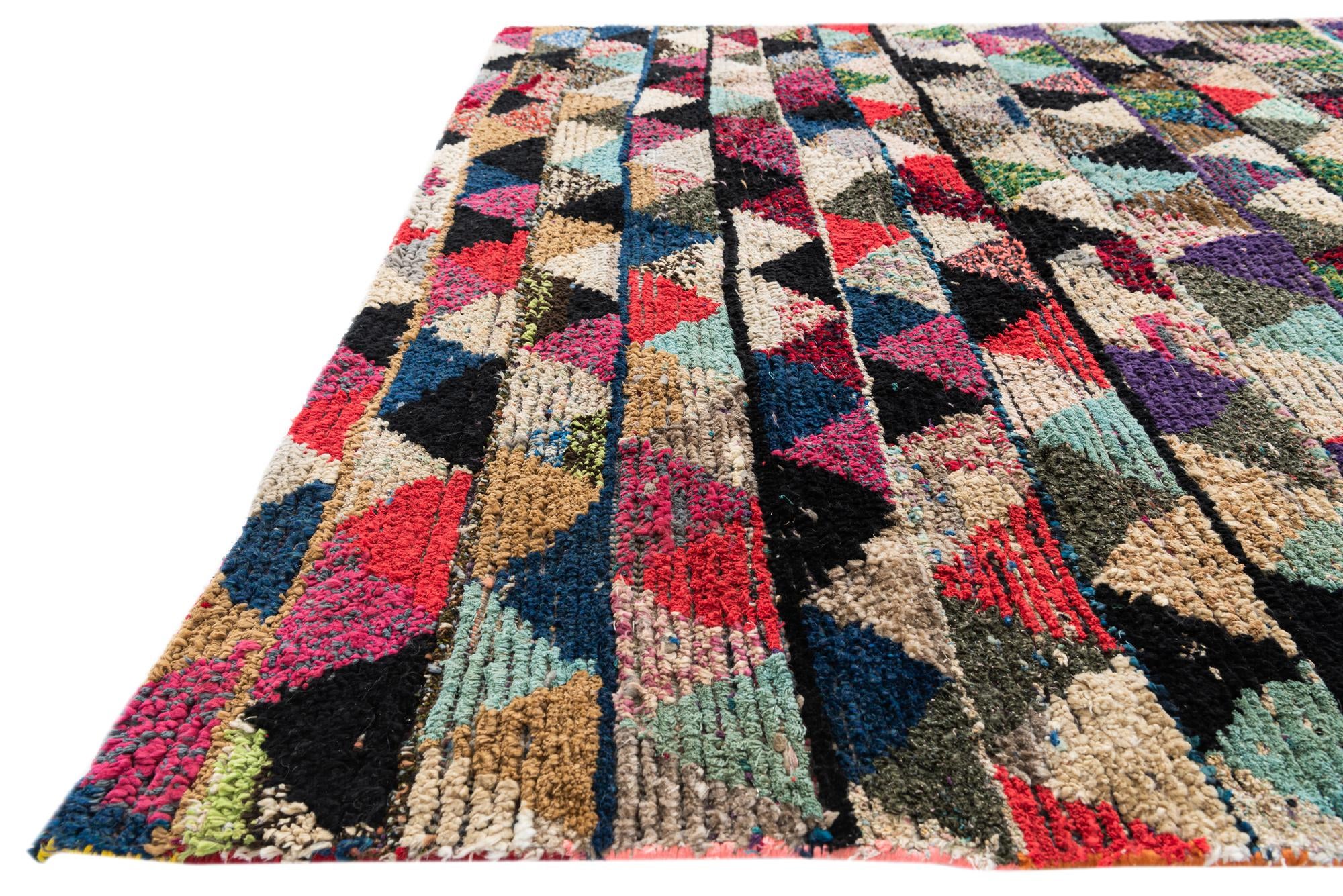 6' 2 x 9' 9 Hand Knotted Moroccan Wool Rug