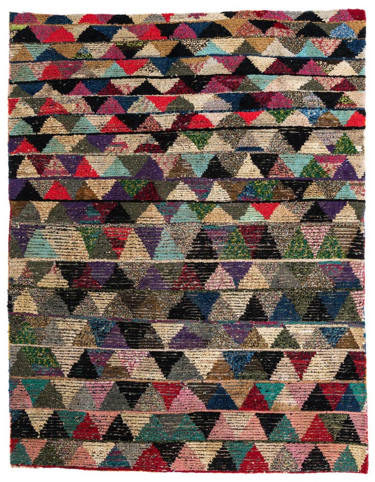 Detail image of 6' 2 x 9' 9 Hand Knotted Moroccan Wool Rug