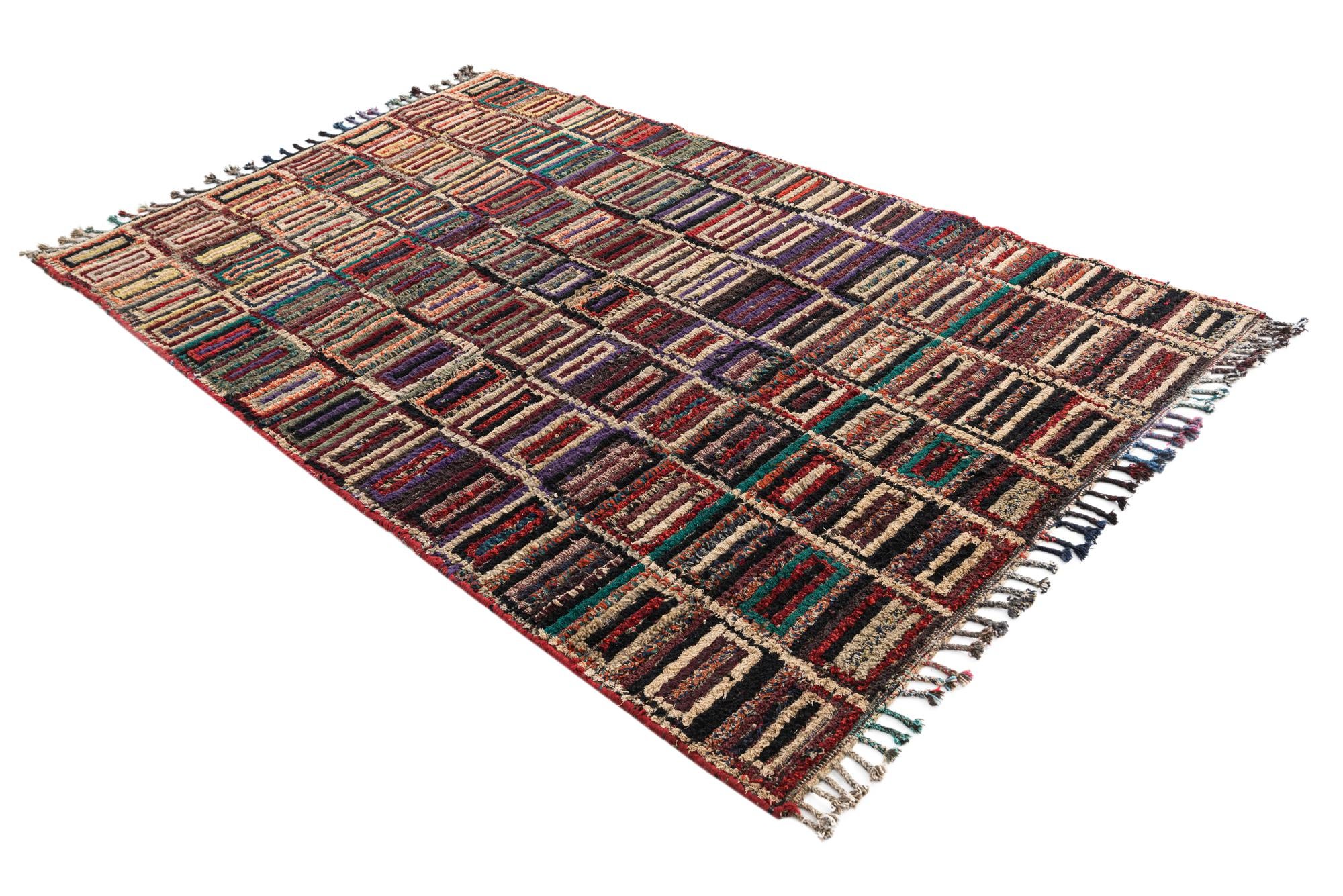 5' 4 x 8' 6 Hand Knotted Moroccan Wool Rug