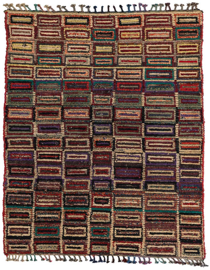 Detail image of 5' 4 x 8' 6 Hand Knotted Moroccan Wool Rug