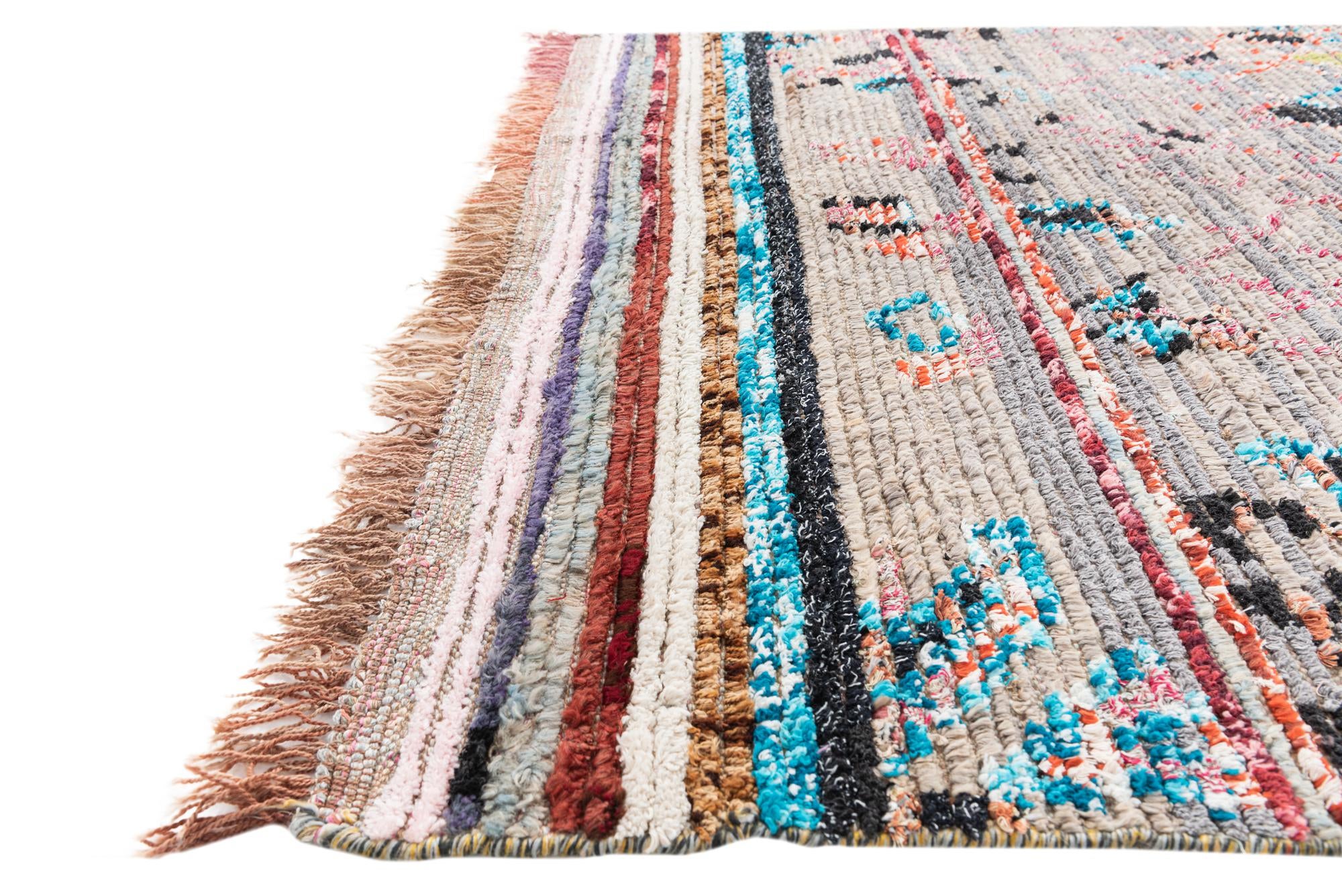 5' 5 x 8' 3 Hand Knotted Moroccan Wool Rug