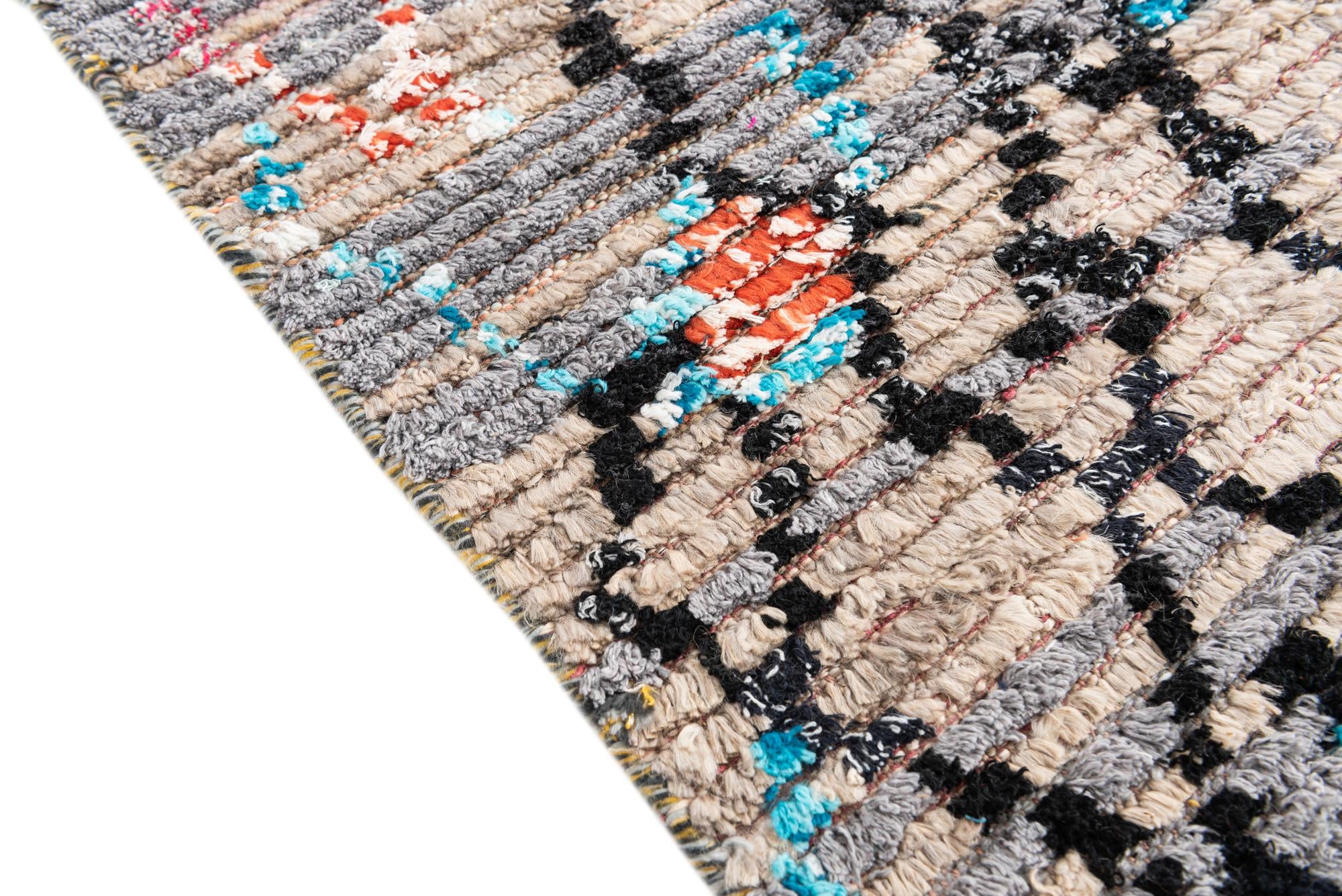 5' 5 x 8' 3 Hand Knotted Moroccan Wool Rug