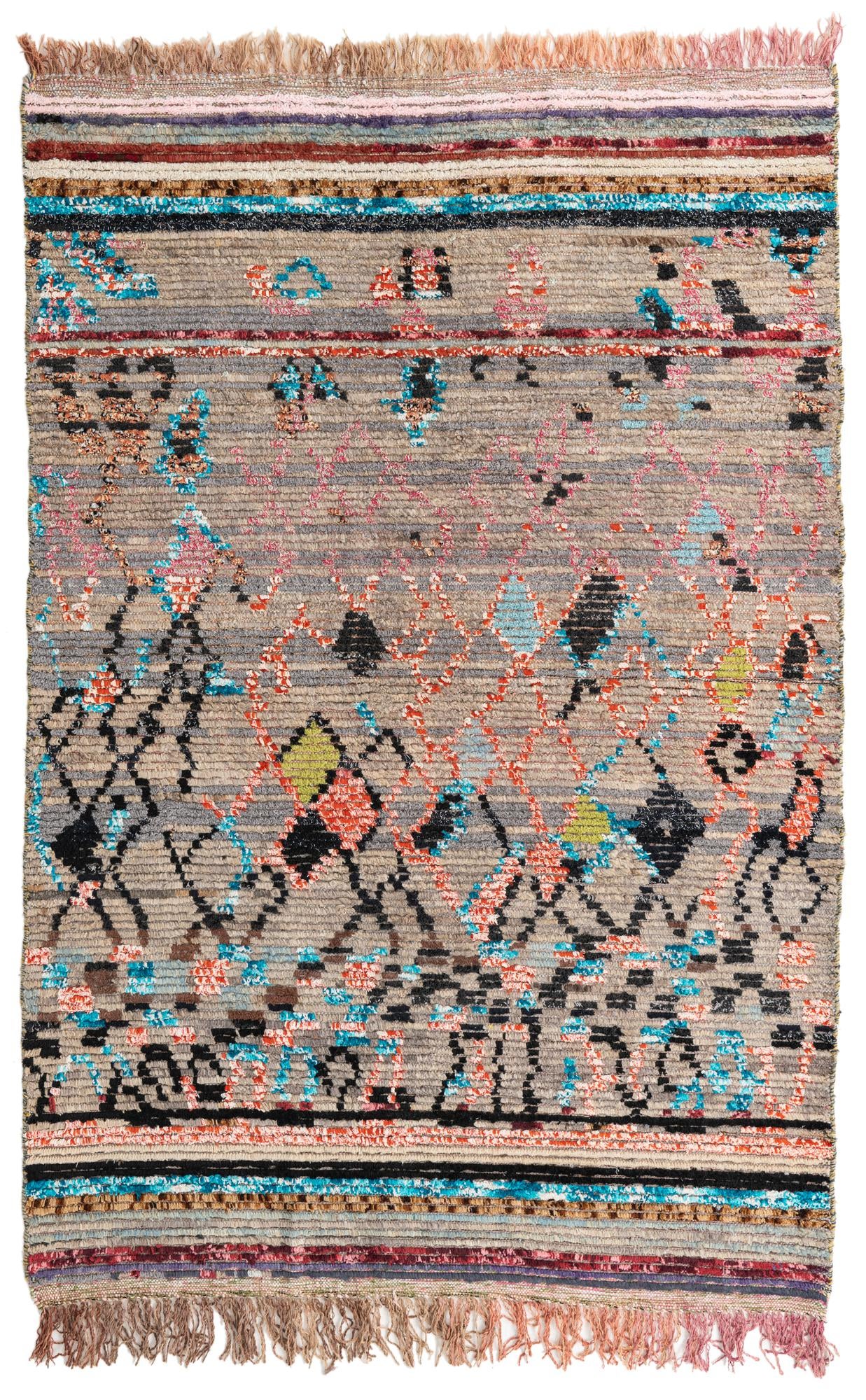 5' 5 x 8' 3 Hand Knotted Moroccan Wool Rug