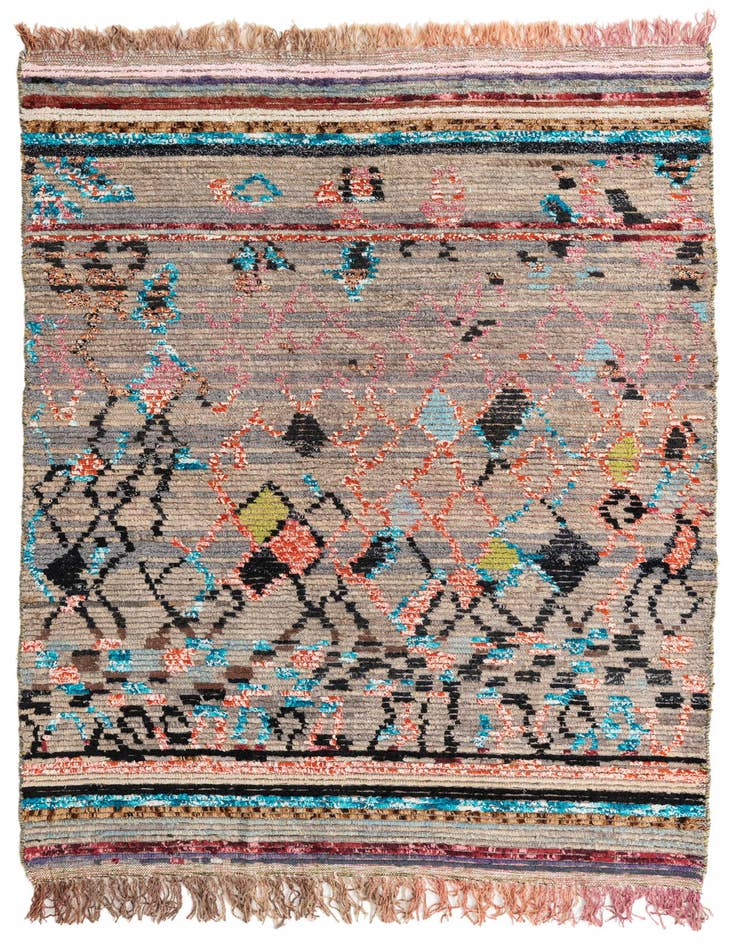 Detail image of 5' 5 x 8' 3 Hand Knotted Moroccan Wool Rug