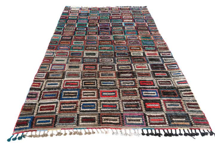 6' x 9' 5 Hand Knotted Moroccan Wool Rug