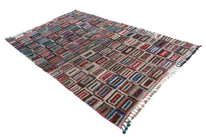 6' x 9' 5 Hand Knotted Moroccan Wool Rug