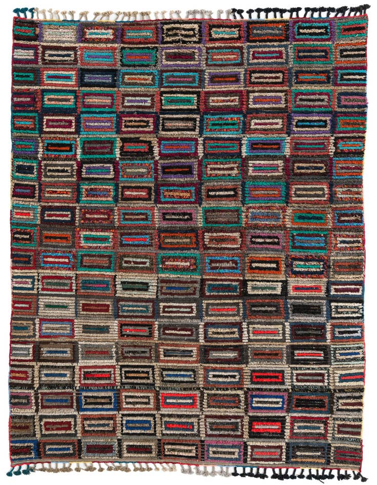 Detail image of 6' x 9' 5 Hand Knotted Moroccan Wool Rug