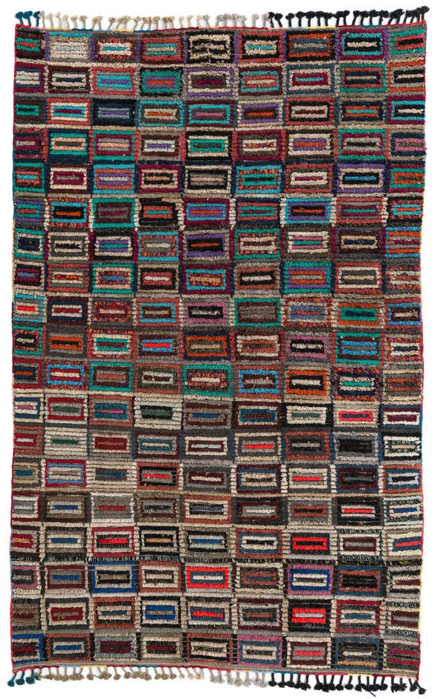 6' x 9' 5 Hand Knotted Moroccan Wool Rug