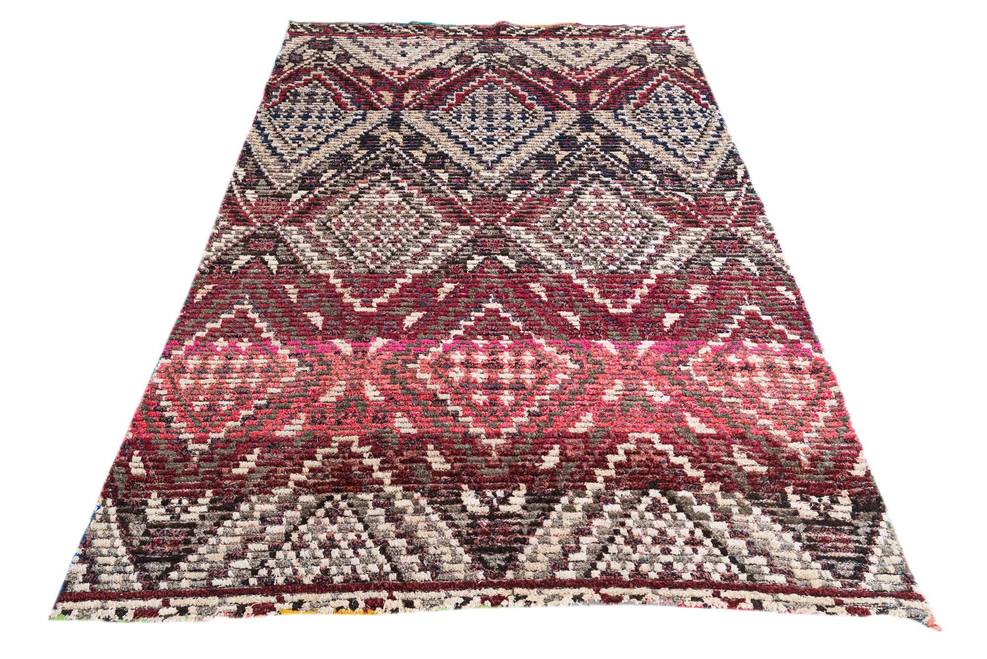 5' x 7' 8 Hand Knotted Moroccan Wool Rug