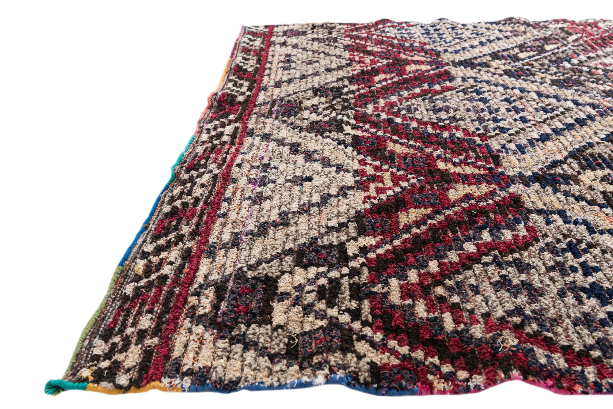 5' x 7' 8 Hand Knotted Moroccan Wool Rug