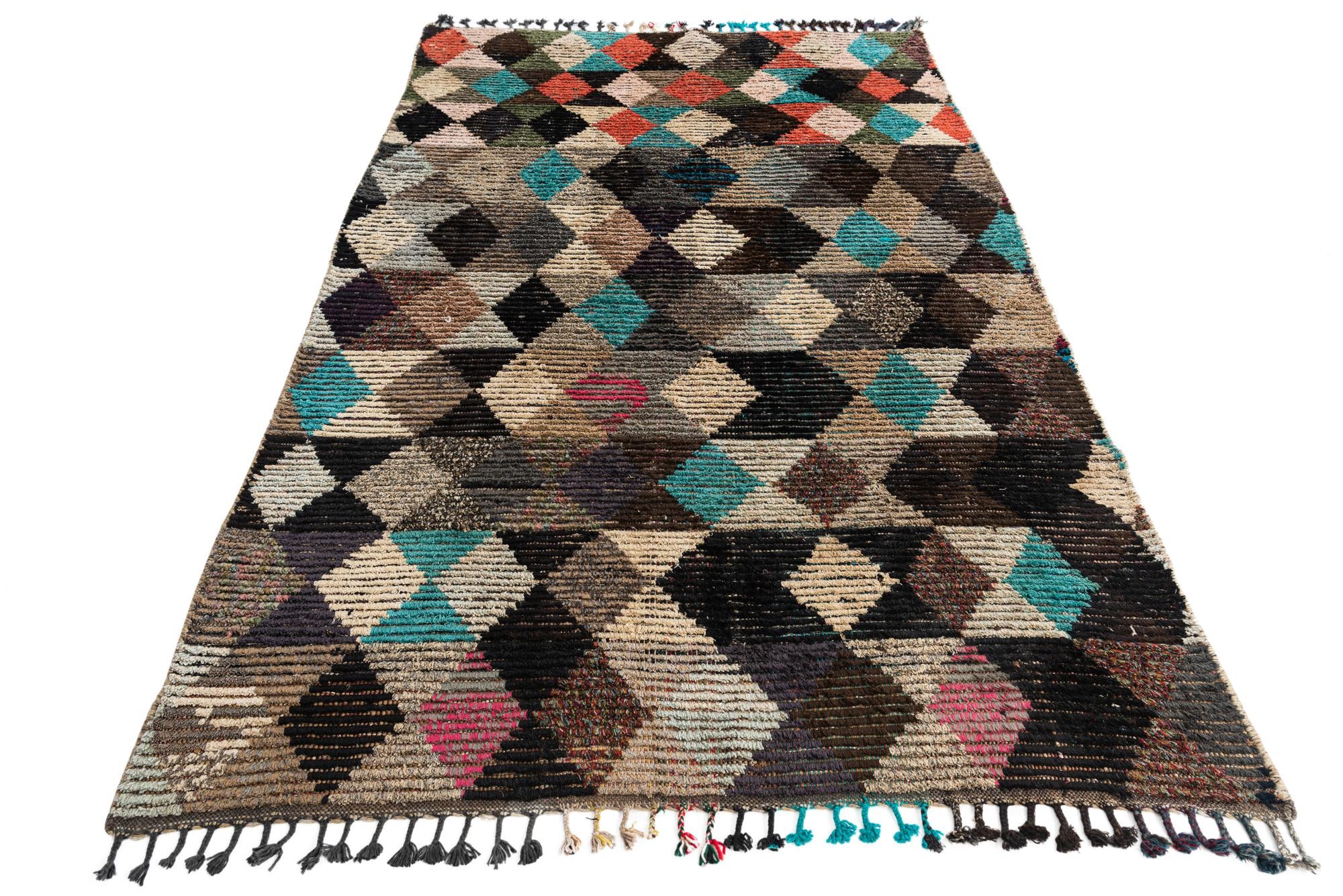 5' 6 x 8' 5 Hand Knotted Moroccan Wool Rug