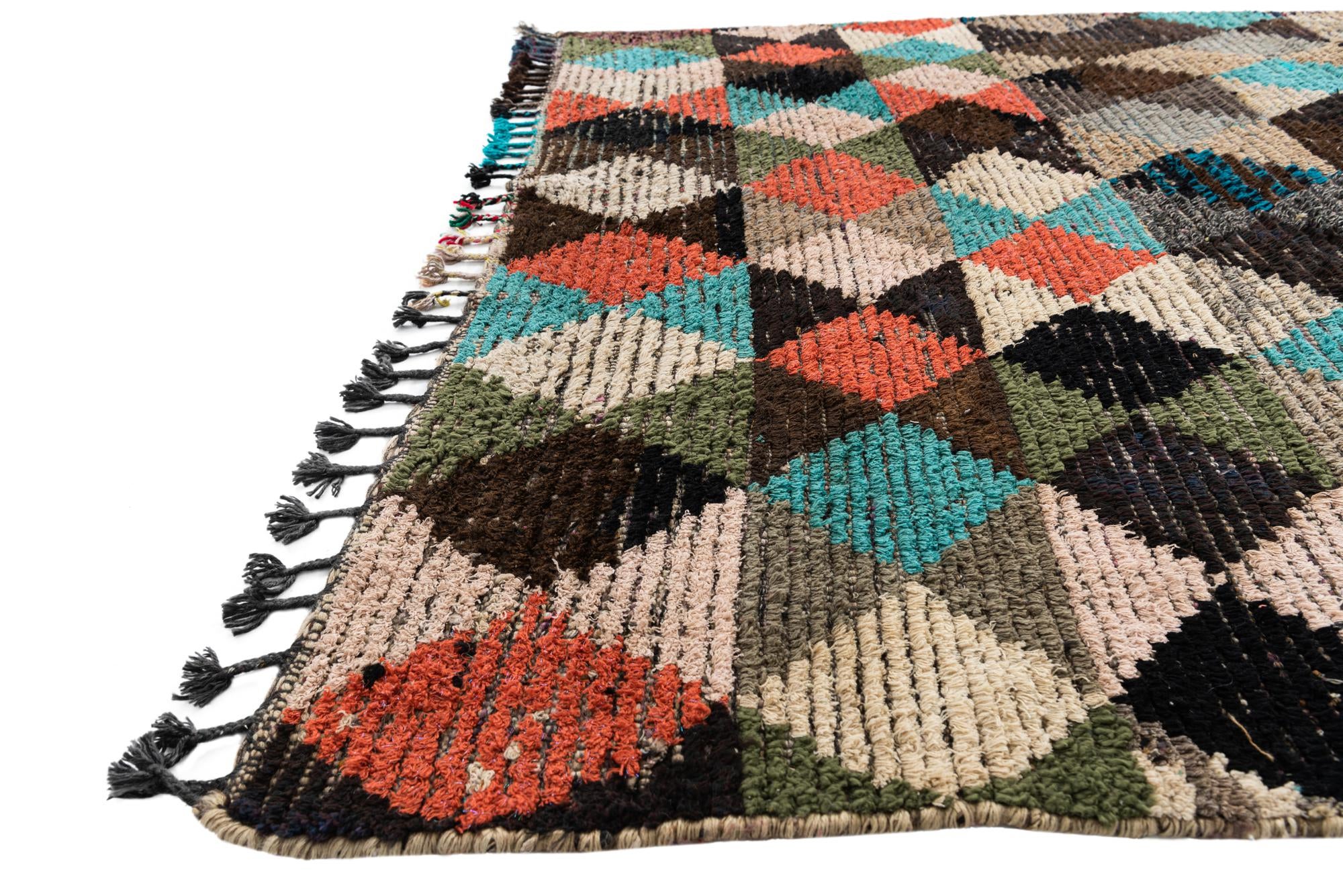 5' 6 x 8' 5 Hand Knotted Moroccan Wool Rug