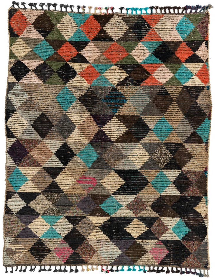 Detail image of 5' 6 x 8' 5 Hand Knotted Moroccan Wool Rug