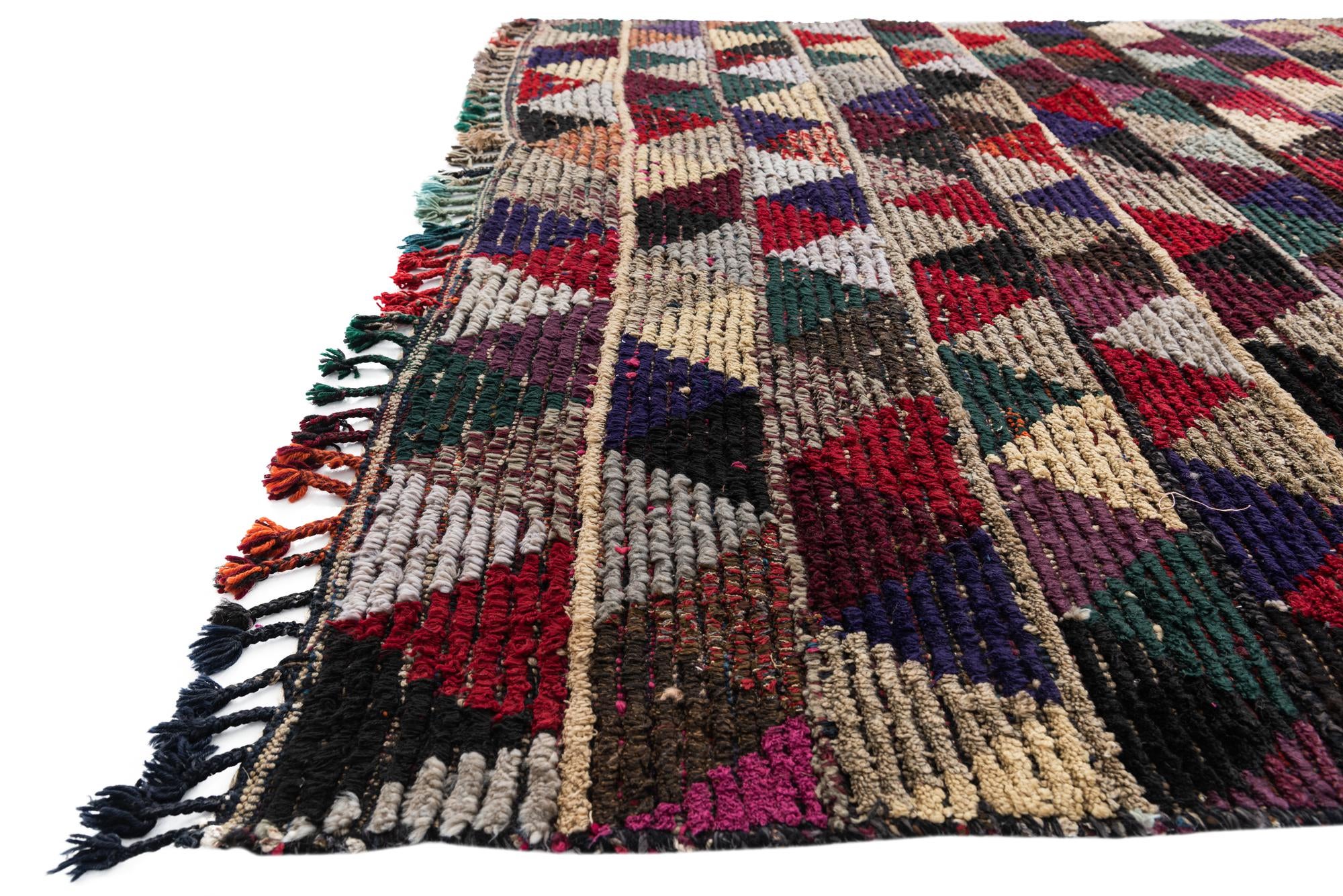 6' 1 x 9' 4 Hand Knotted Moroccan Wool Rug