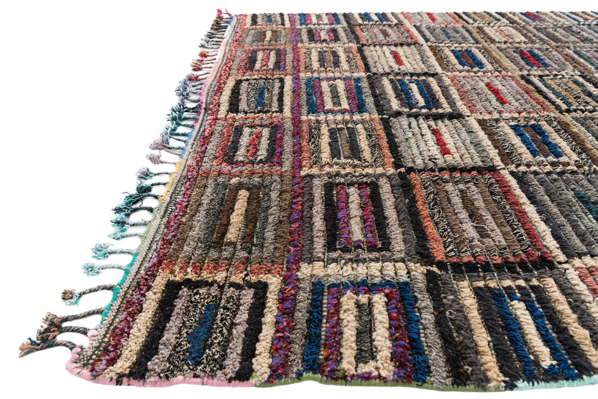 5' 5 x 8' 9 Hand Knotted Moroccan Wool Rug