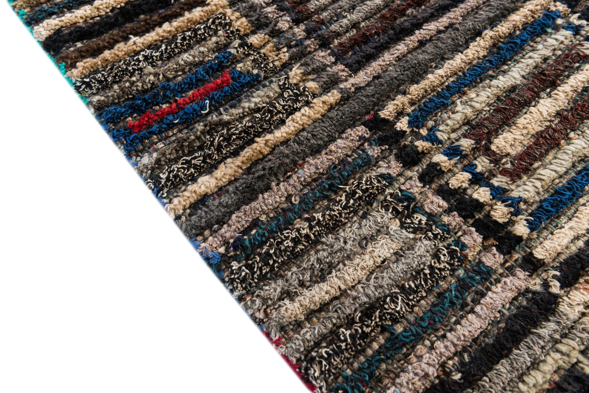 5' 5 x 8' 9 Hand Knotted Moroccan Wool Rug