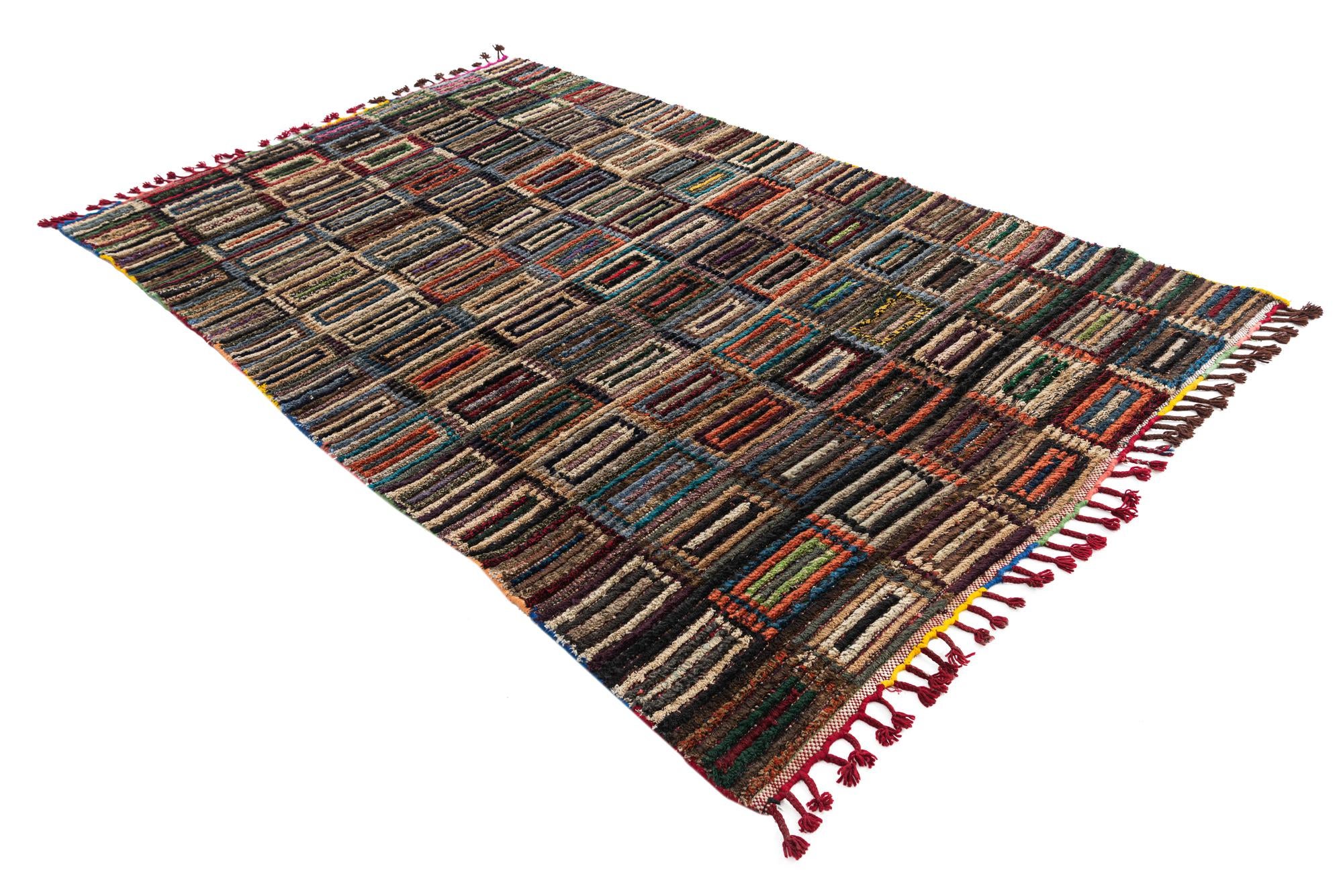 5' x 8' 4 Hand Knotted Moroccan Wool Rug