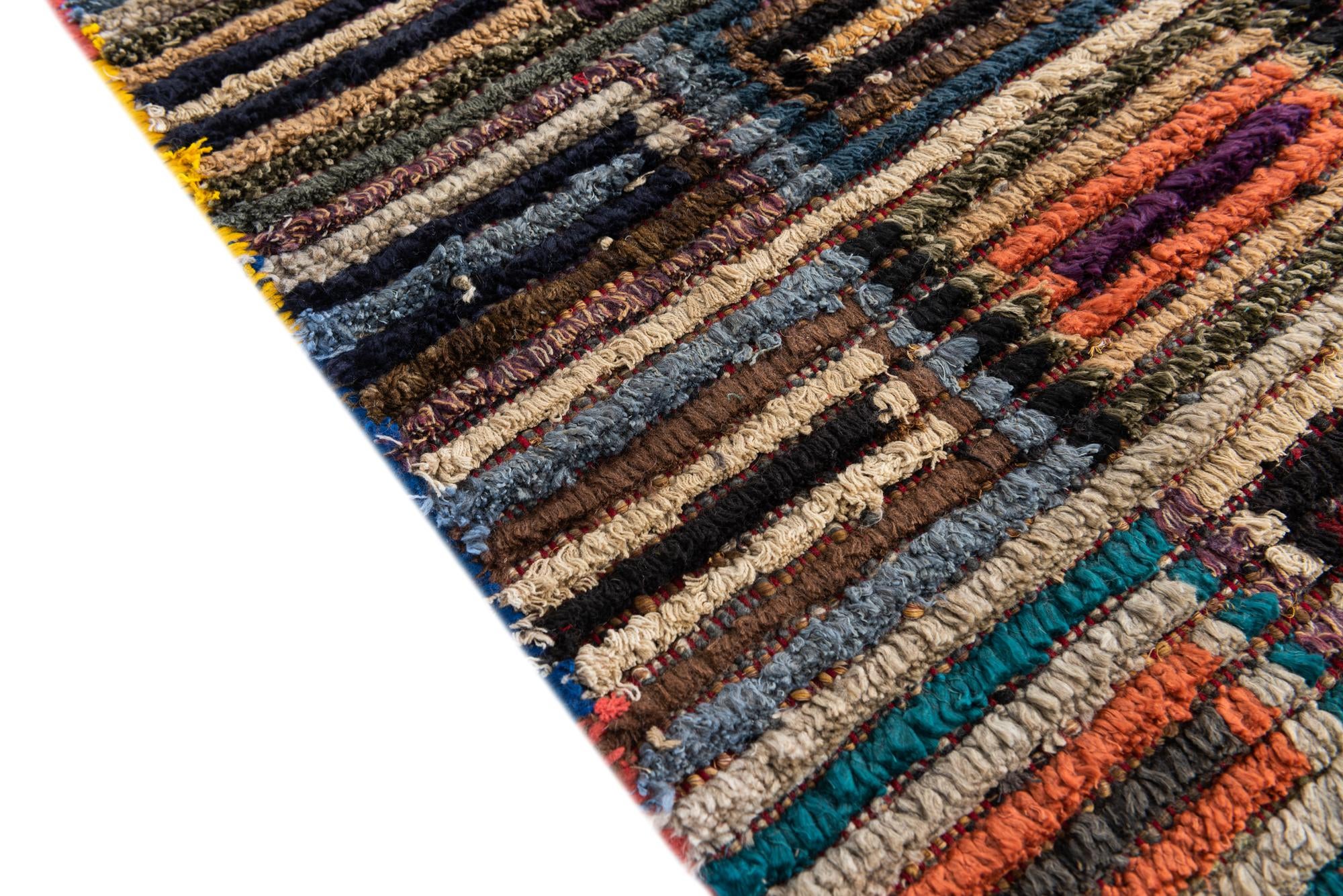 5' x 8' 4 Hand Knotted Moroccan Wool Rug
