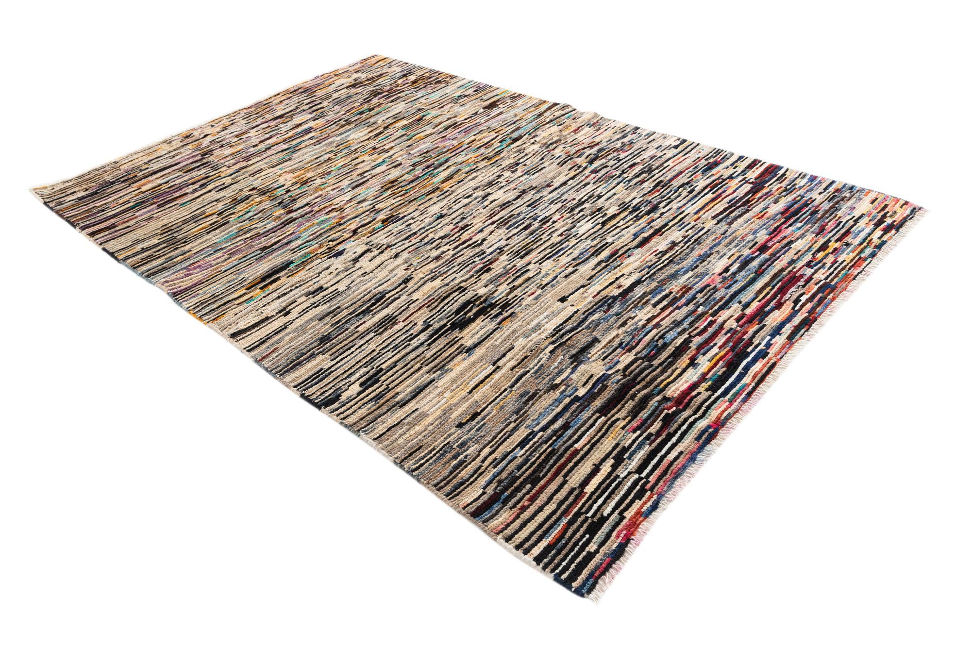 5' 7 x 8' 1 Hand Knotted Moroccan Wool Rug