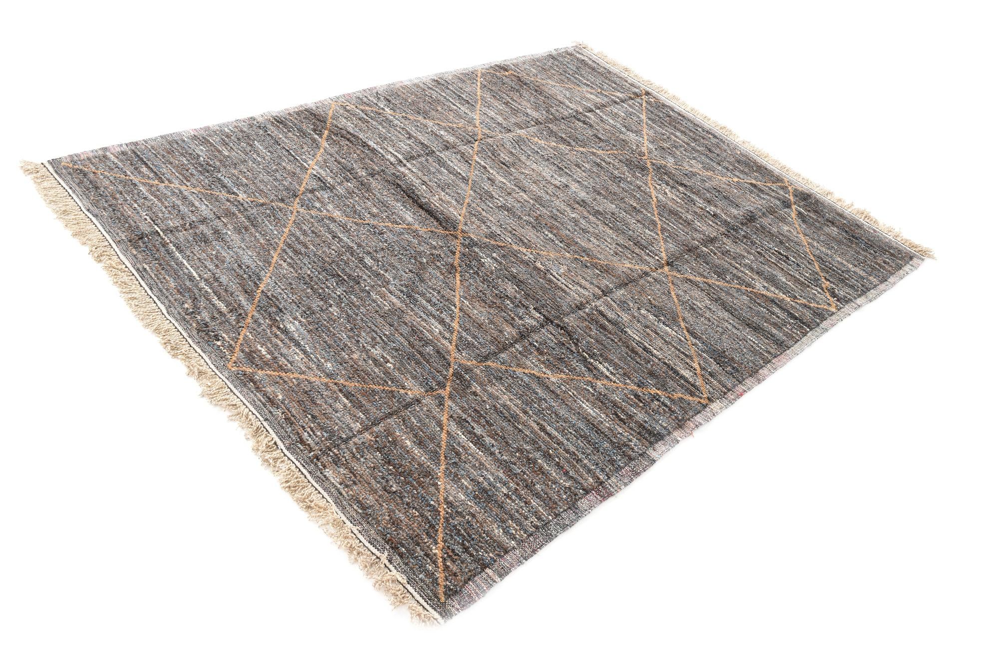 8' 1 x 11' Hand Knotted Moroccan Wool Rug
