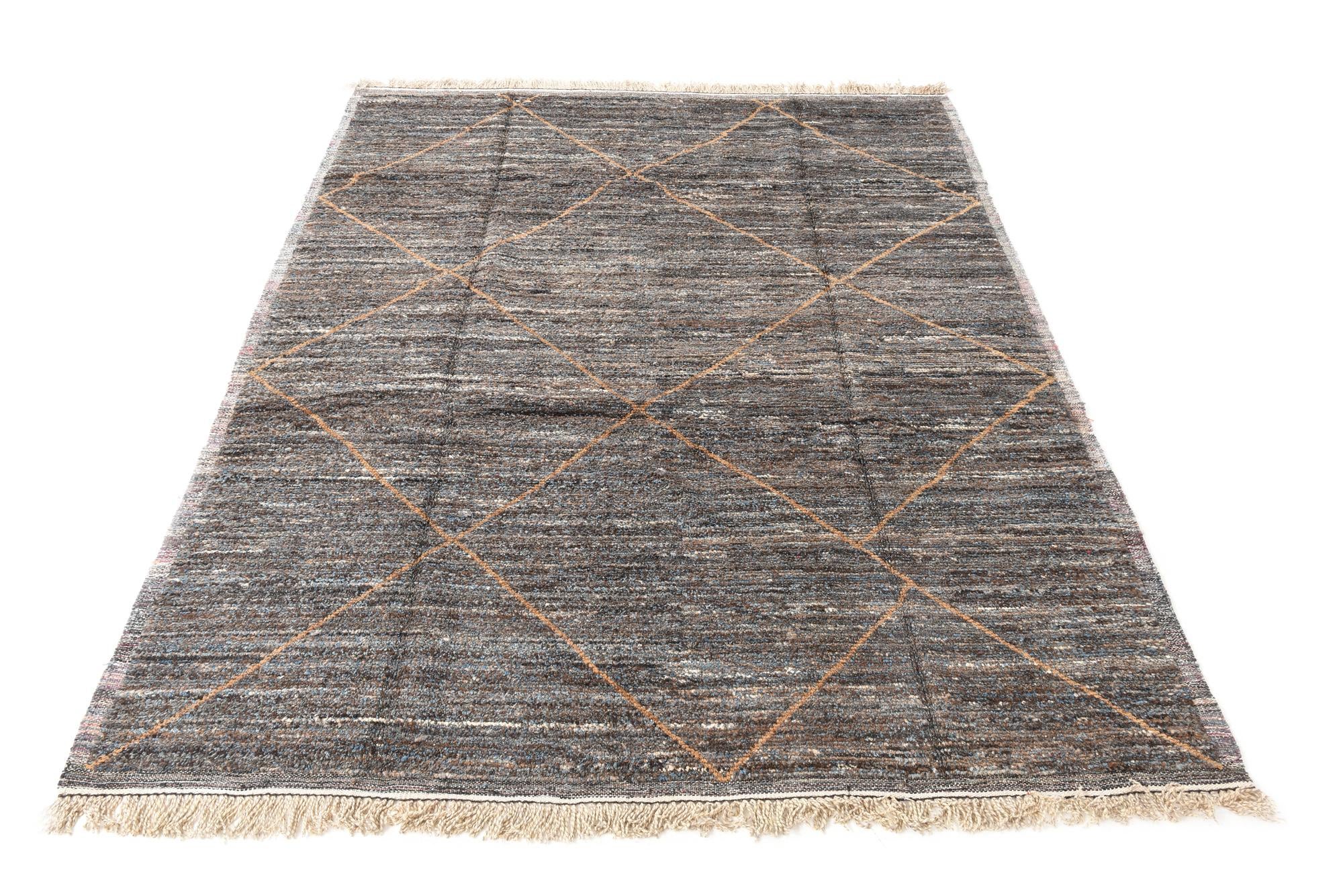 8' 1 x 11' Hand Knotted Moroccan Wool Rug