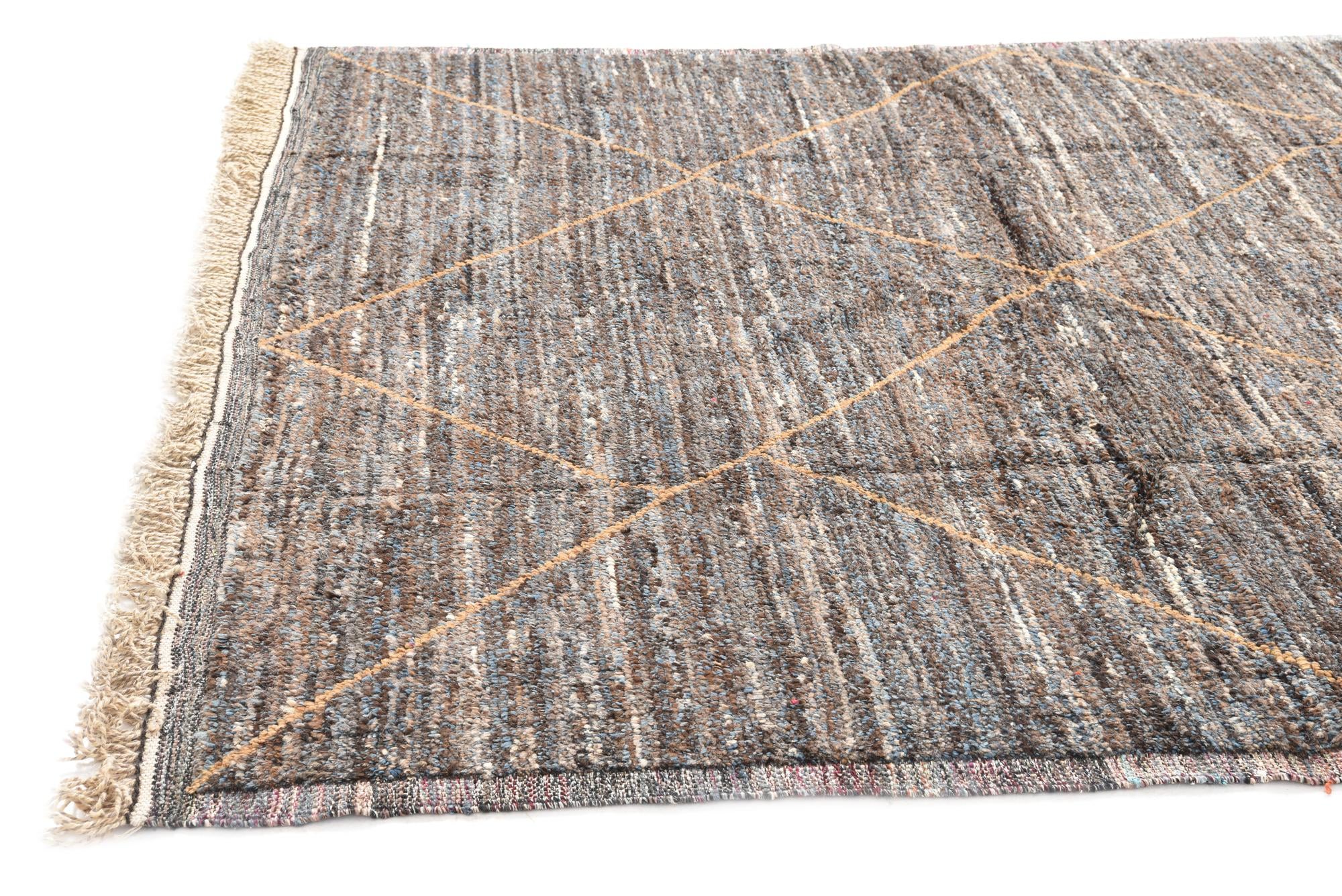 8' 1 x 11' Hand Knotted Moroccan Wool Rug