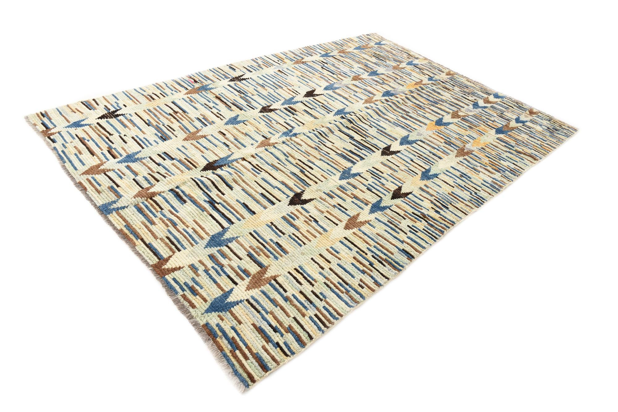 6' 4 x 9' 4 Hand Knotted Moroccan Wool Rug