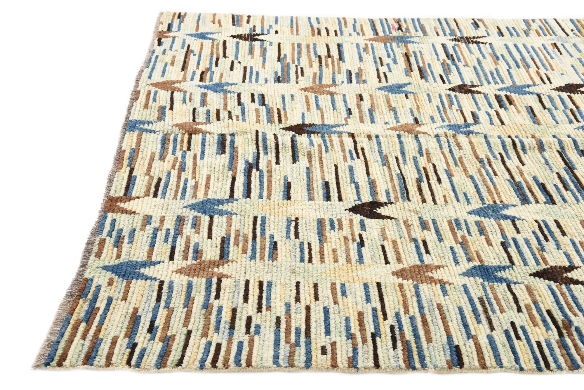 6' 4 x 9' 4 Hand Knotted Moroccan Wool Rug