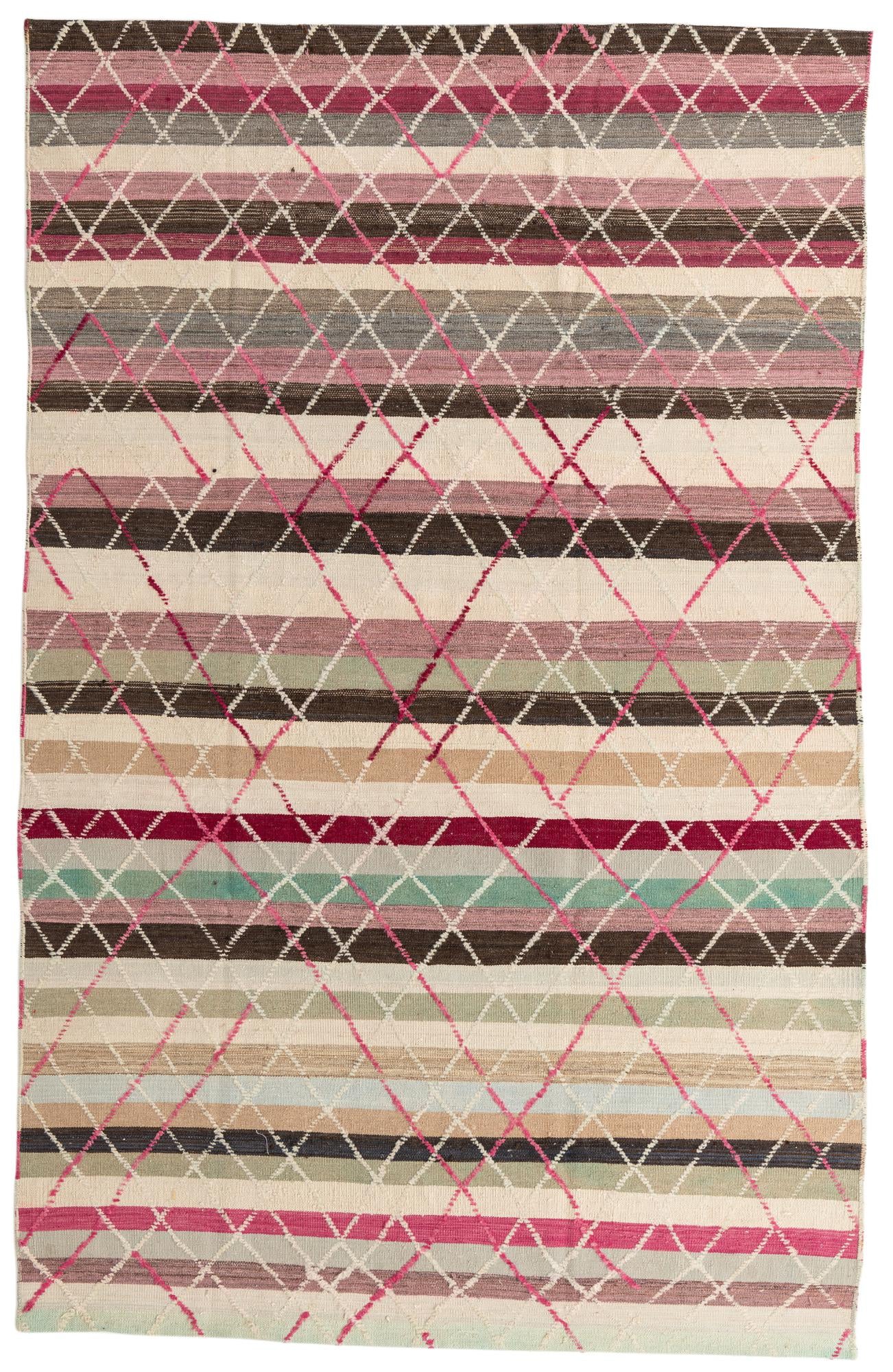 6' 3 x 10' Hand Knotted Moroccan Wool Rug