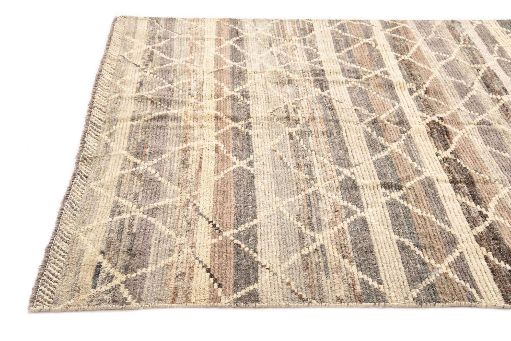 5' 9 x 9' Hand Knotted Moroccan Wool Rug