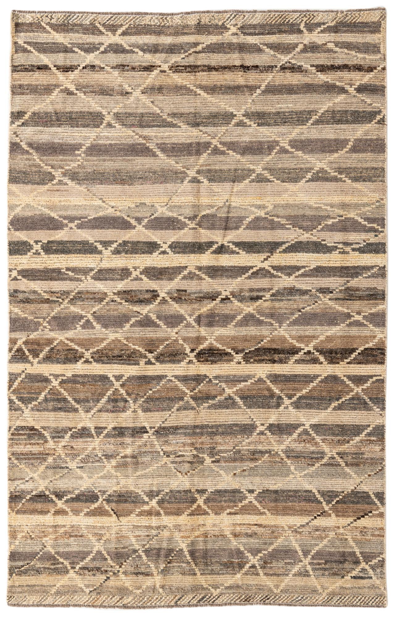5' 9 x 9' Hand Knotted Moroccan Wool Rug